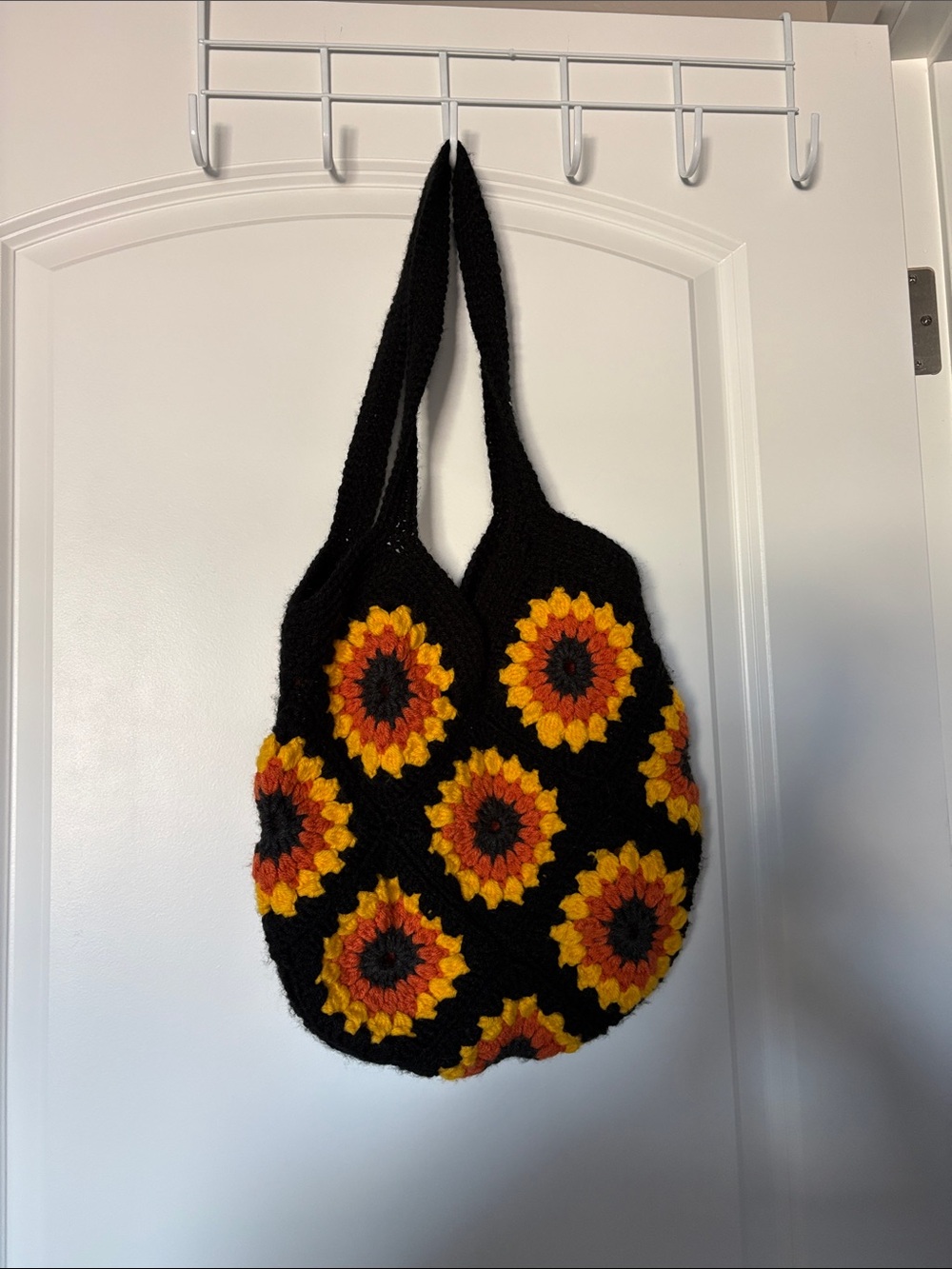 Crochet Granny Square Sunflower Bag